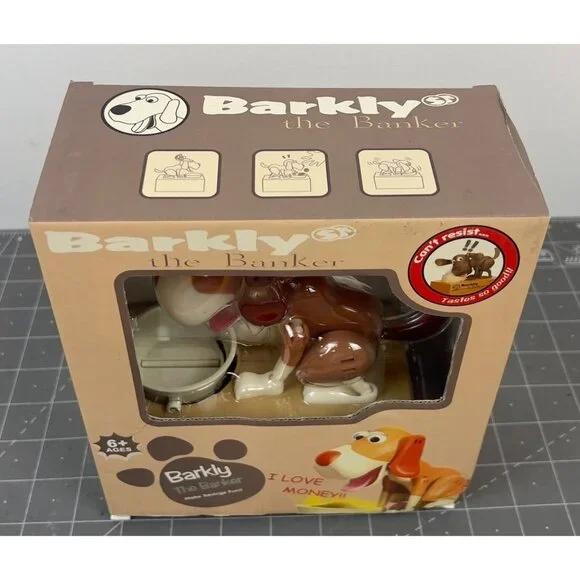 Barkly The Banker Hound Dog Mechanical Coin Bank New In Box  6+ Ages - Picture 2 of 7